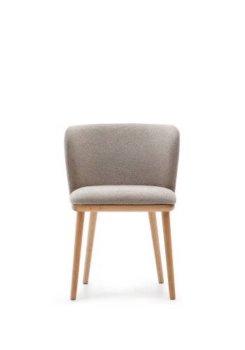KAVE HOME Ciselia stol brun chenille og heltre ask naturlig tone FSC Mix Credit