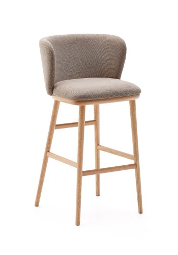 KAVE HOME Ciselia krakk brun chenille og heltre ask naturfarget finish FSC Mix Credit 75 cm