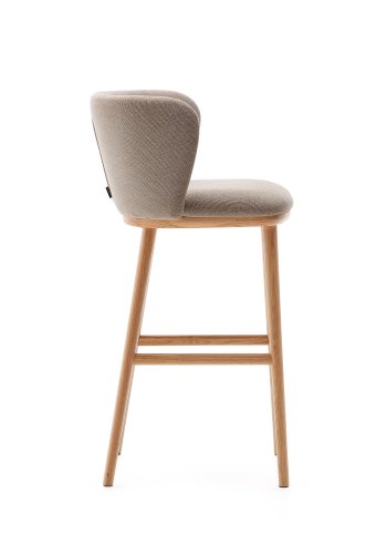 KAVE HOME Ciselia krakk brun chenille og heltre ask naturfarget finish FSC Mix Credit 75 cm