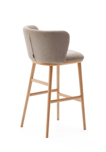 KAVE HOME Ciselia krakk brun chenille og heltre ask naturfarget finish FSC Mix Credit 75 cm