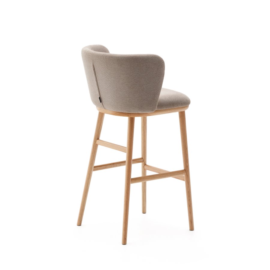 KAVE HOME Ciselia krakk brun chenille og heltre ask naturfarget finish FSC Mix Credit 75 cm