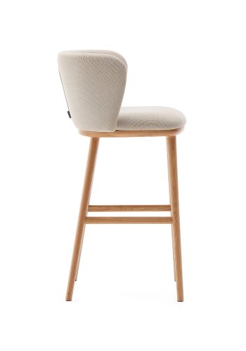 KAVE HOME Ciselia krakk beige chenille og heltre ask naturfarget finish FSC Mix Credit 75 cm