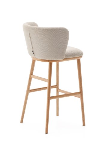 KAVE HOME Ciselia krakk beige chenille og heltre ask naturfarget finish FSC Mix Credit 75 cm