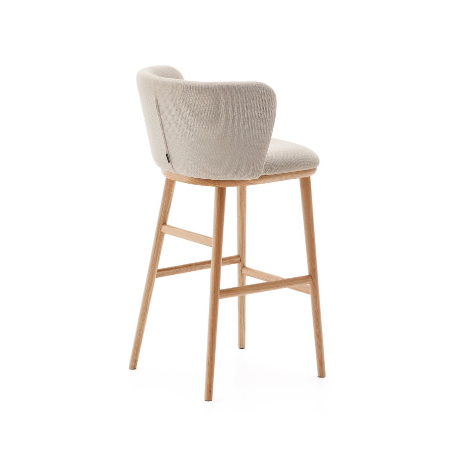 KAVE HOME Ciselia krakk beige chenille og heltre ask naturfarget finish FSC Mix Credit 75 cm