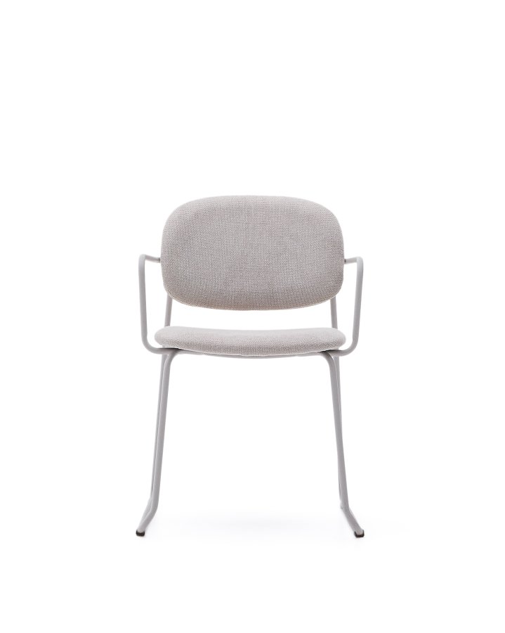 KAVE HOME Meli spisebordsstol, m. arml�n - beige chenille og beige metal