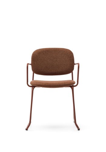 KAVE HOME Meli-stol i terrakotta-chenille med terrakotta-metallramme FSC Mix Credit
