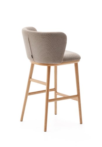 KAVE HOME Ciselia krakk brun chenille heltre ask naturfarget overflate FSC Mix Credit 65 cm