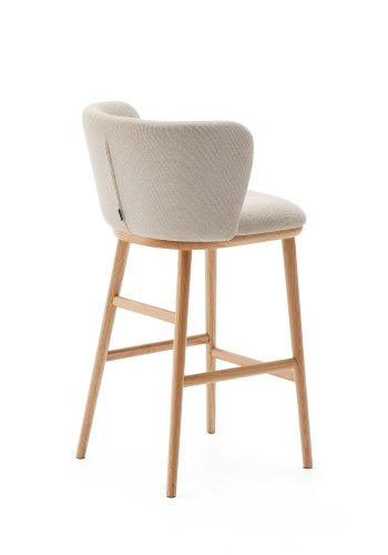 KAVE HOME Ciselia krakk beige chenille og heltre ask naturfarget finish FSC Mix Credit 65 cm