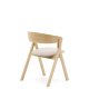 KAVE HOME Godia spisestuestol, med armlener - beige chenillestoff og naturlig askefiner
