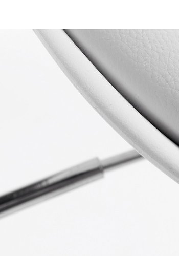 KAVE HOME Orlando-T barstol, med ryggsttte og fotsttte - hvit PU og plast/slv stl