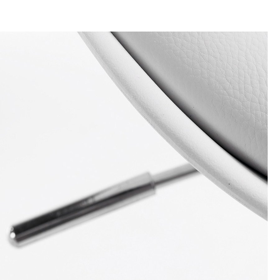 KAVE HOME Orlando-T barstol, med ryggsttte og fotsttte - hvit PU og plast/slv stl