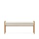 KAVE HOME Macaret-benk med avtakbart trekk heltre eik med naturlig finish 120 cm FSC Mix Credi