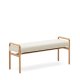 KAVE HOME Macaret-benk med avtakbart trekk heltre eik med naturlig finish 120 cm FSC Mix Credi
