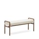 KAVE HOME Macaret-benk med avtakbart trekk heltre eik med valnttfinish 120 cm FSC Mix Credit