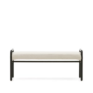 KAVE HOME Macaret-bnk med avtagbart verdrag massiv ek med svart finish 120 cm FSC Mix Credit