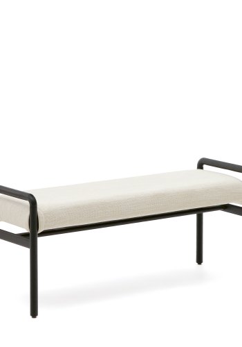 KAVE HOME Macaret-benk med avtakbart trekk heltre eik med sort finish 120 cm FSC Mix Credit