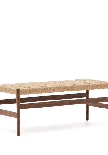 KAVE HOME Zaide benk, rektangulr - naturlig tau og valnttfarget eik (120x45)