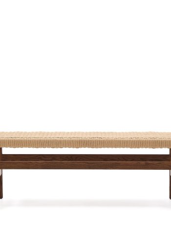 KAVE HOME Zaide benk, rektangulr - naturlig tau og valnttfarget eik (120x45)