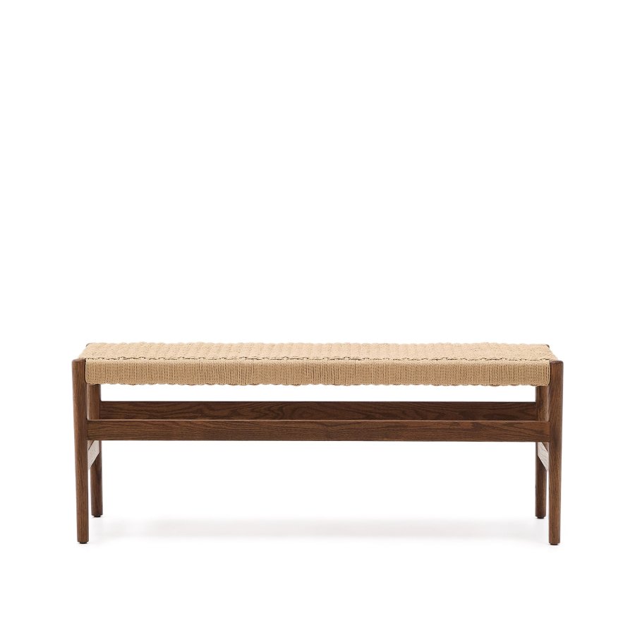 KAVE HOME Zaide benk, rektangulr - naturlig tau og valnttfarget eik (120x45)