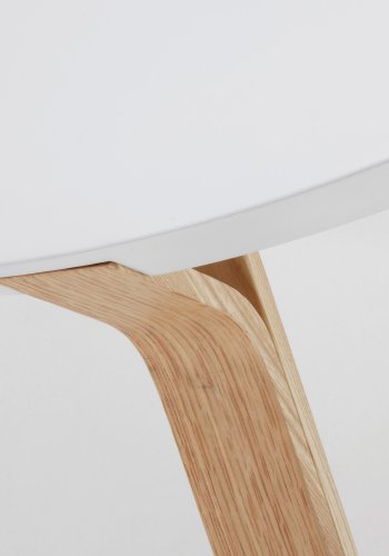 KAVE HOME Dilos salongbord, rundt - hvit MDF og naturlig ask (90)