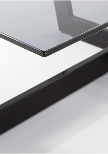KAVE HOME Plum salongbord - grtt/svart glass/stl, rektangulrt (120x70)