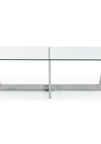 KAVE HOME Plum salongbord - klart/slv glass/stl, rektangulrt (120x70) 