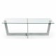 KAVE HOME Plum salongbord - klart/slv glass/stl, rektangulrt (120x70) 