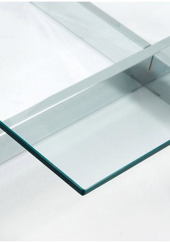 KAVE HOME Plum salongbord - klart/slv glass/stl, rektangulrt (120x70) 