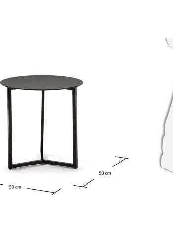 KAVE HOME Marae sidebord - svart glass og stl (50)