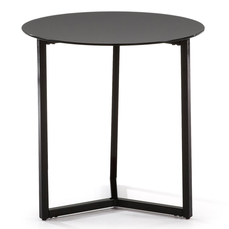 KAVE HOME Marae sidebord - svart glass og stl (50)