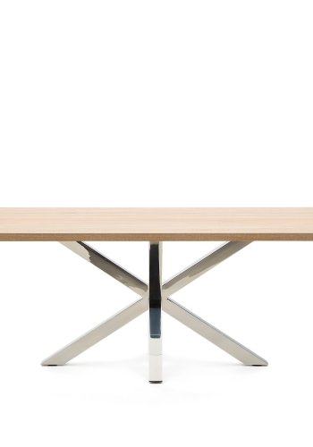 KAVE HOME Argo spisebord, rektangulrt - naturlig finish melamin og rustfritt stl (200x100)