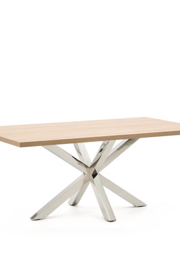 KAVE HOME Argo spisebord, rektangulrt - naturlig finish melamin og rustfritt stl (200x100)