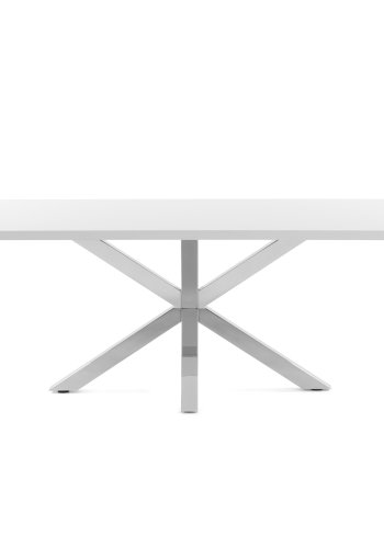 KAVE HOME Argo bord i melamin med hvit utfrelse og ben i rustfritt stl, 180 x 100 cm