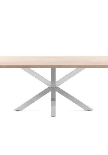 KAVE HOME Argo bord i melamin med naturlig finish og ben i rustfritt stl 180 x 100 cm