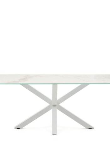 KAVE HOME Argo spisebord, rektangulrt - hvit Kalos keramikk og hvitt stl (200x100)