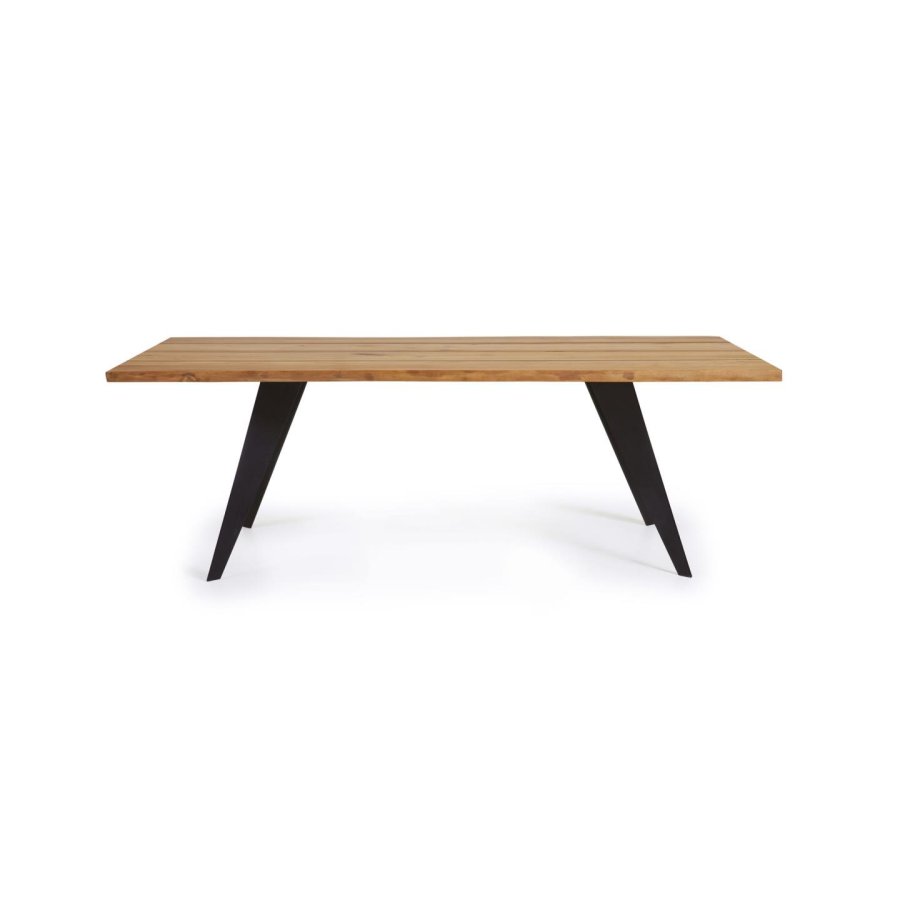 KAVE HOME Koda bord i eikefiner med naturlig finish og stlben med sort finish 160 x 90 cm