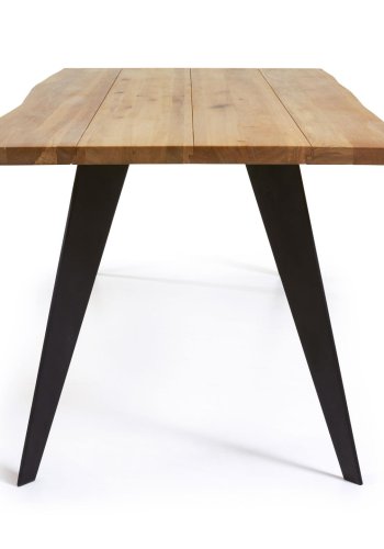 KAVE HOME Koda bord i eikefiner med naturlig finish og stlben med sort finish 160 x 90 cm