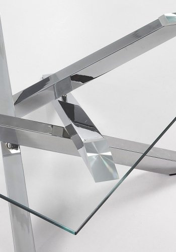 KAVE HOME Mikado salongbord - klart glass og slvstl (90x90)