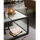 KAVE HOME Greenhill salongbord, med hylle - klart glass og sort stl (80x80)