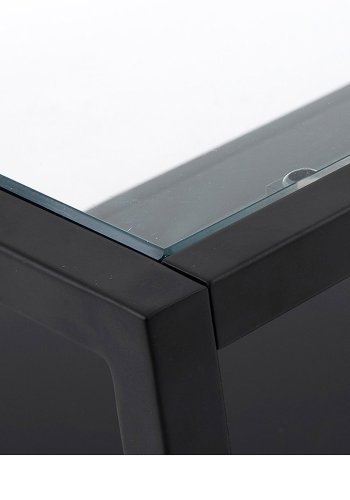 KAVE HOME Greenhill sofabord, m. hylde - klar glas og sort stl (110x60)