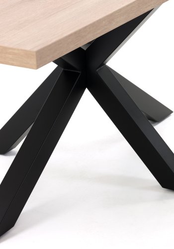 KAVE HOME Argo spisebord, rektangulrt - naturlig melamin og sort stl (200x100)