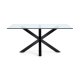 KAVE HOME Argo spisebord, rektangulrt - klart glass og sort stl (180x100)