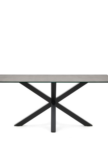 KAVE HOME Argo spisebord, rektangulrt - Iron Moss keramikk og sort stl 180x100)