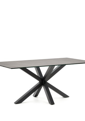KAVE HOME Argo spisebord, rektangulrt - Iron Moss keramikk og sort stl 180x100)
