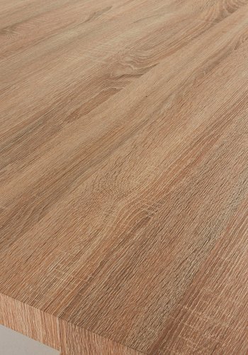 KAVE HOME Argo spisebord, rektangulrt - naturlig melamin og naturlig stl med treeffekt (200x100)