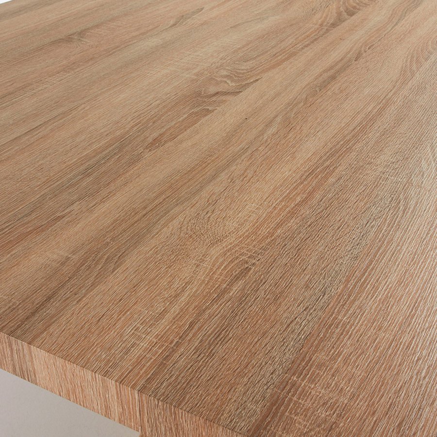 KAVE HOME Argo spisebord, rektangulrt - naturlig melamin og naturlig stl med treeffekt (200x100)