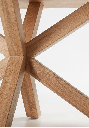 KAVE HOME Argo spisebord, rektangulrt - naturlig melamin og naturlig stl med treeffekt (200x100)