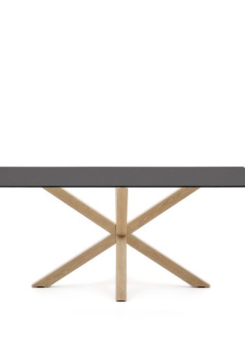 KAVE HOME Argo bord 180x100 cm, stl i Sonoma og svart glass