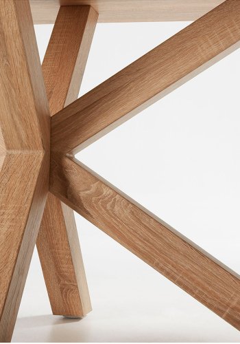 KAVE HOME Argo spisebord, rektangulrt - naturlig melamin og naturlig stl med treeffekt (180x100)