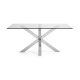KAVE HOME Argo spisebord, rektangulrt - klart glass og slvstl (160x90)
